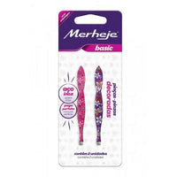 Pinzas de Cejas Estampadas Blister x 2 Merheje Basic