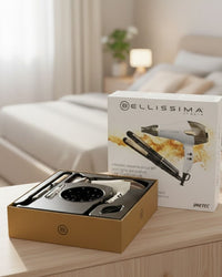 Set Gold Bellissima Planchita a Vapor + Secador Profesional Steam Ceramic & Keratin