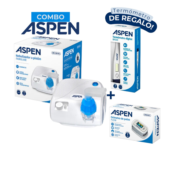 Nebulizador a Pistón BR-CN116 + Oxímetro - Aspen
