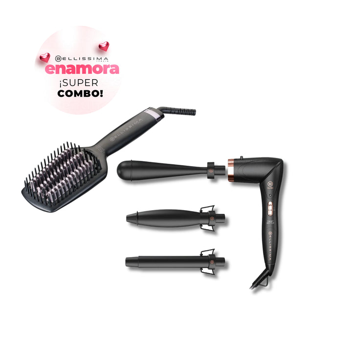 Ondulador Twist & Style 3 en 1 + Cepillo Térmico PB5 100 (Combo Bellissima)